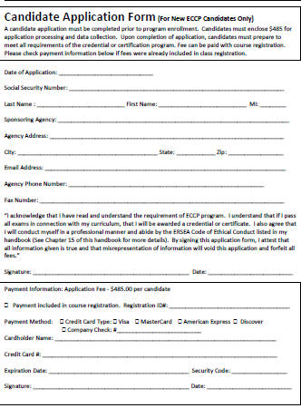 Candidate Application